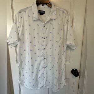 Trunks Surf & Swim Co. Tropical Short Sleeve‎ Shirt Size XLarge Blue Dolphins